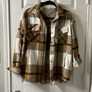 Oversized Flannel Shirt Jacket